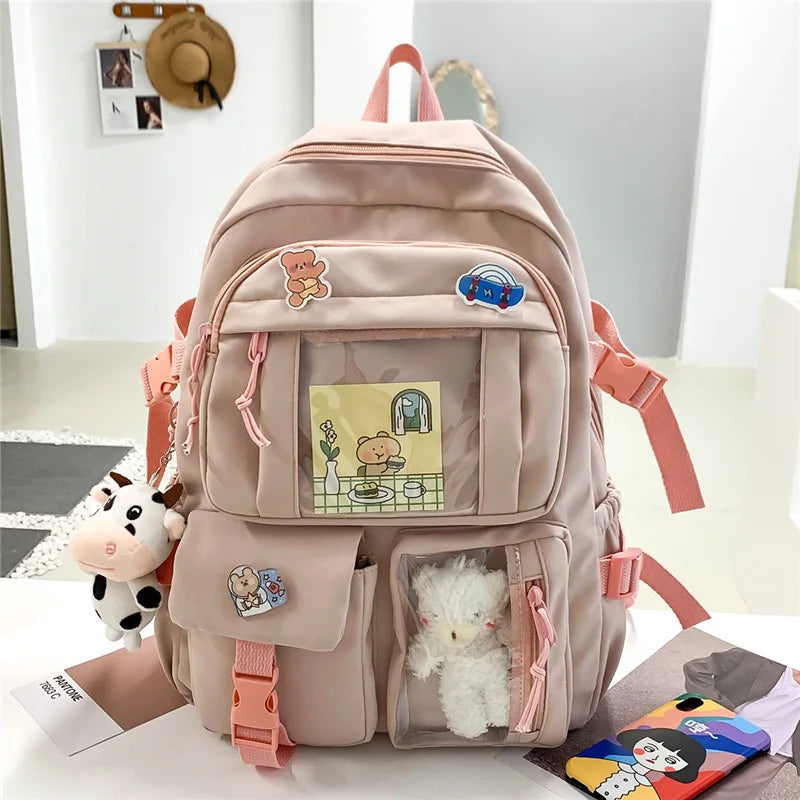 Girls Backpack Cute School Bags For Student Teens Girls Pockets Women Laptop Backpack