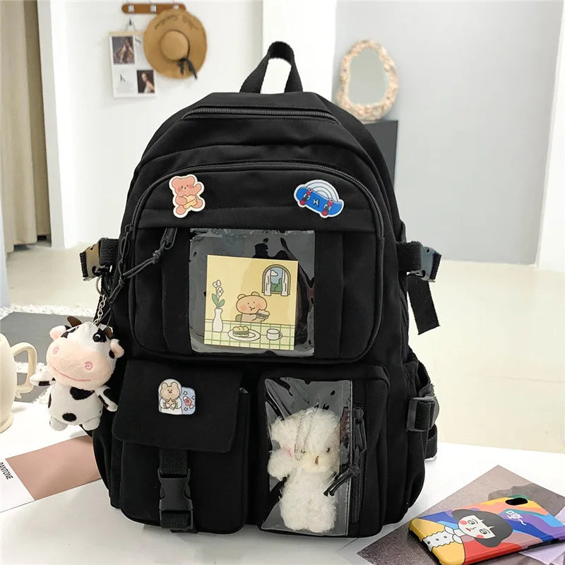 Girls Backpack Cute School Bags For Student Teens Girls Pockets Women Laptop Backpack