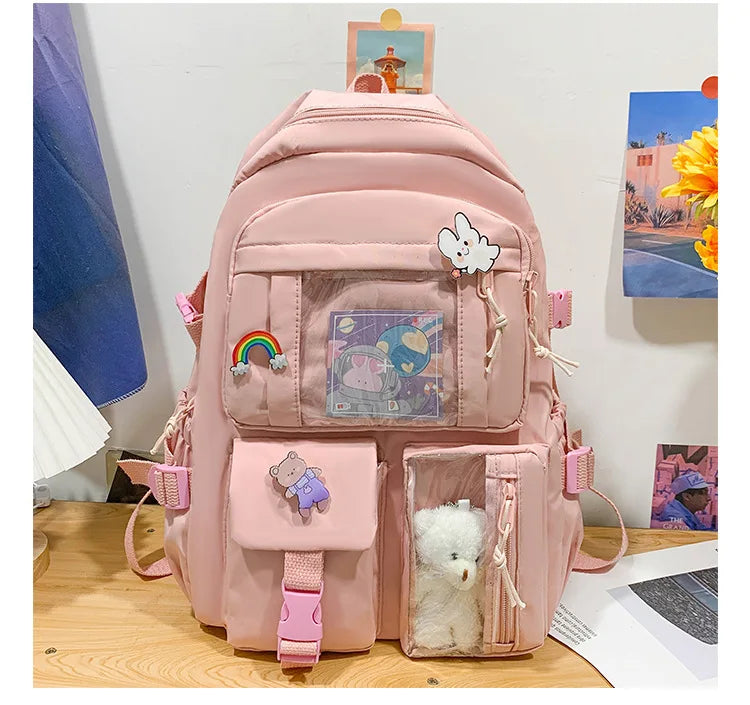Girls Backpack Cute School Bags For Student Teens Girls Pockets Women Laptop Backpack